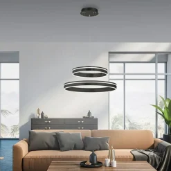 Hanglamp Q-Vito dubbel zwart + remote cct