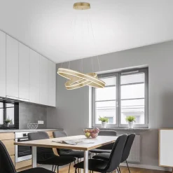 Hanglamp Q-Vito dubbele ring gold smart