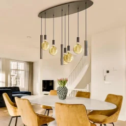 Hanglamp Riva ovaal 8L platinum