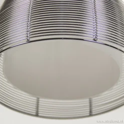 Hanglamp rond 3-lichts alu draad/glas