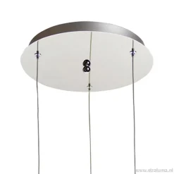 Hanglamp rond 3-lichts alu draad/glas