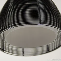 Hanglamp rond 3-lichts zwart draad/glas