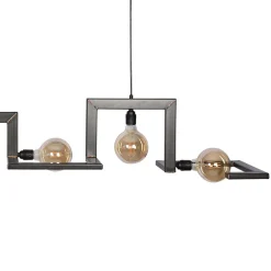 Hanglamp Tortona 7l 210 zwartstaal/koper