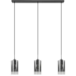 Hanglamp Ventotto 3l zwart/smoke glas
