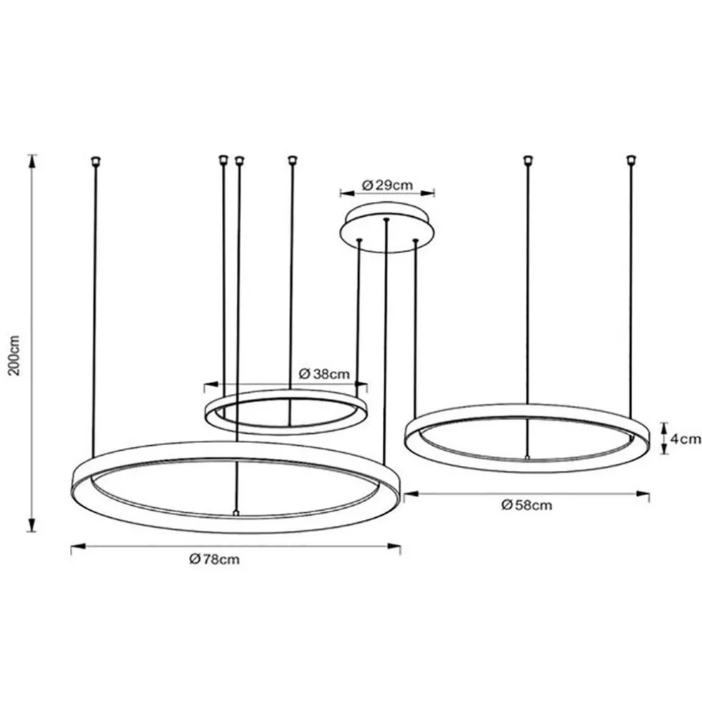 Hanglamp Vidal 3 ringen matgoud