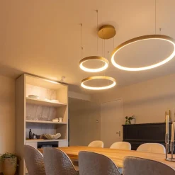 Hanglamp Vidal 3 ringen matgoud