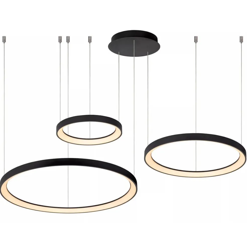 Hanglamp Vidal 3 ringen zwart