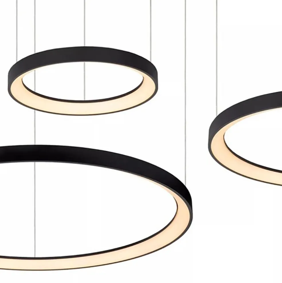 Hanglamp Vidal 3 ringen zwart