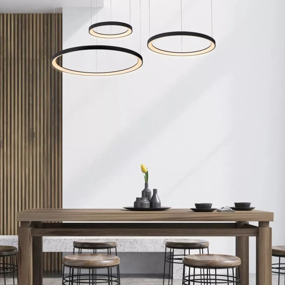 Hanglamp Vidal 3 ringen zwart
