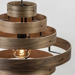 Hanglamp Walnut zwart / walnoot hout