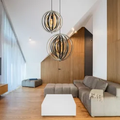 Hanglamp Woody 59 zwart/naturel hout