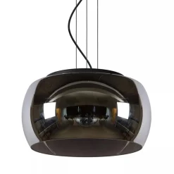 Hanglamp zwart + smoke glas 40cm