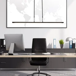 Hanglamp zwart balk 2xpushdimmer CCT