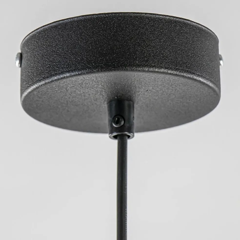 Hanglamp zwart met opaal wit glas 30 cm