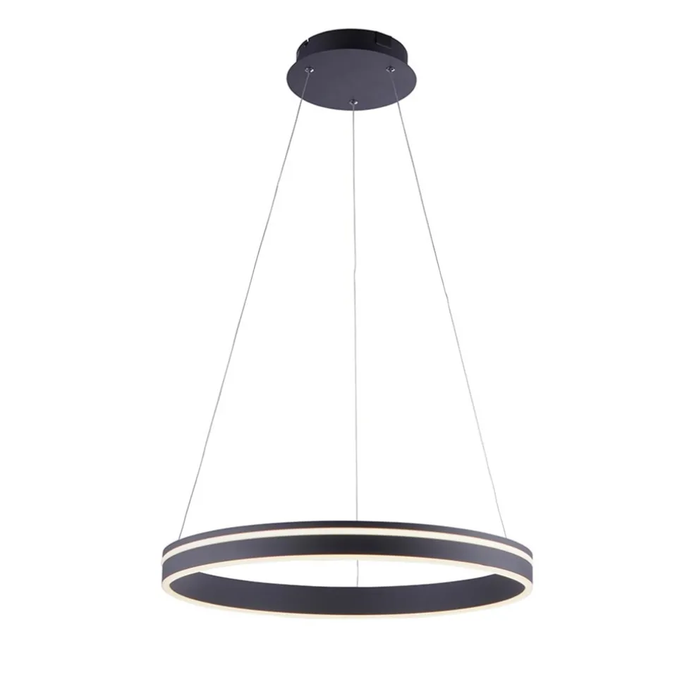 Hanglamp zwart ring 60cm + afst.bed.CCT