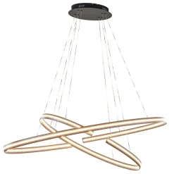 Hanglamp zwart 2x ledband ovaal