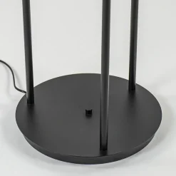 Hotel chique 3-lichts vloerlamp zwart met smoke/titanium glas