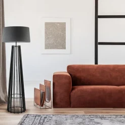 Houten lampvoet mat zwart exclusief kap