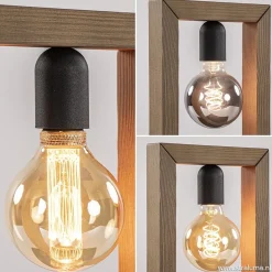 Houten tafellamp frame met zwart