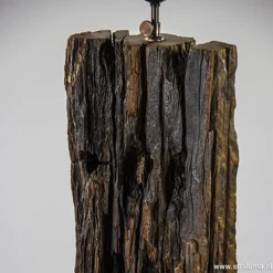 Houten vloerlamp met brons excl. kap