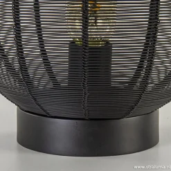 Industriële draad tafellamp Ophra zwart