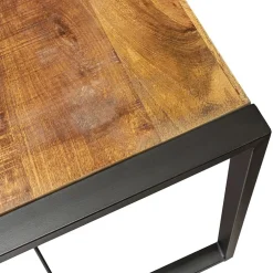 Industriële eettafel mangohout met zwart 160x90 cm