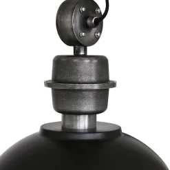 Industriële 3-lichts hanglamp bikkel mat zwart