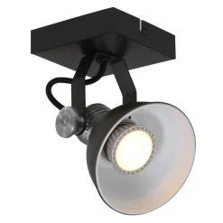 Industriële plafond/wandspot zwart inclusief LED