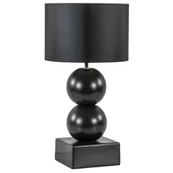 Keramieken tafellamp bollen zwart met kap