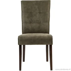 Klassiek landelijke eetkamerstoel olijf, poot koloniaal