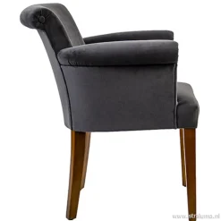 Klassieke armstoel kersenhout in stof