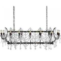 Klassieke eettafelhanglamp met kristal