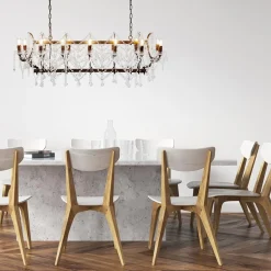 Klassieke eettafelhanglamp met kristal