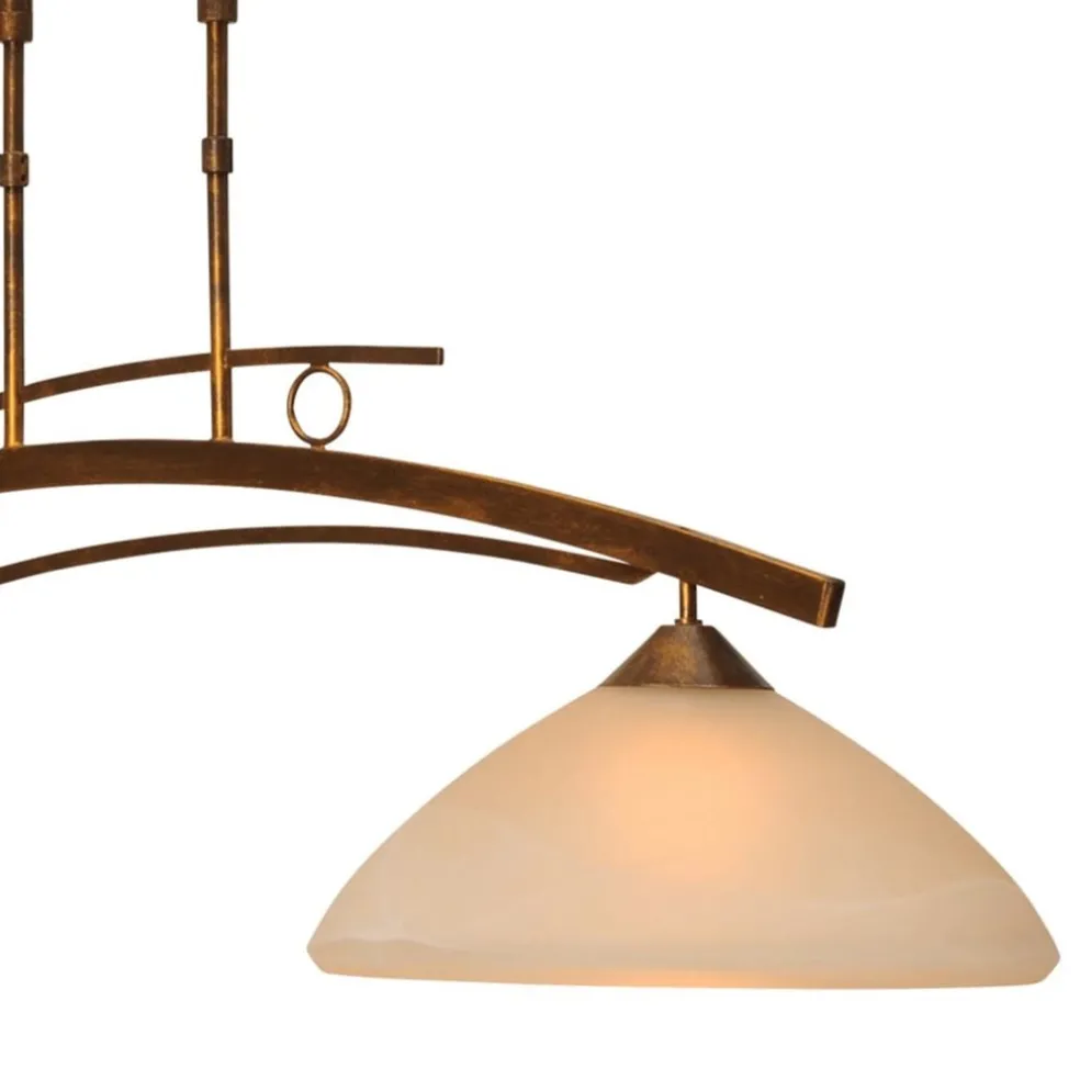 Klassieke hanglamp Bolzano brons amber