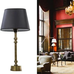 Klassieke lampvoet-tafellamp brons