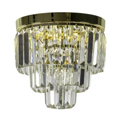 Klassieke plafondlamp goud met helder glas