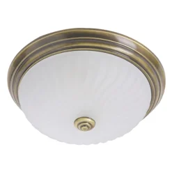 klassieke plafonnière Brons/glas