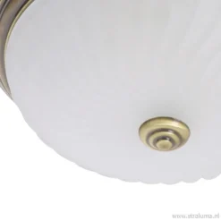 klassieke plafonnière Brons/glas