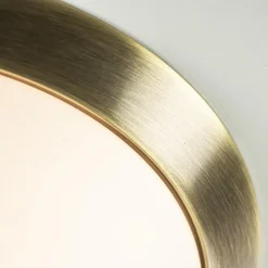 Klassieke plafonnière brons met wit glas 30 cm