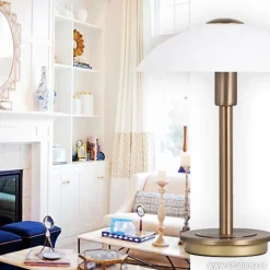 Klassieke tafellamp brons touchdimmer