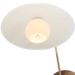 Klassieke wandlamp brons met creme glas incl LED