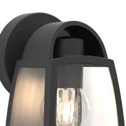 Kleine buitenlamp lantaarn wand mat zwart