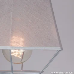 Kleine grijze hanglamp draad met stof