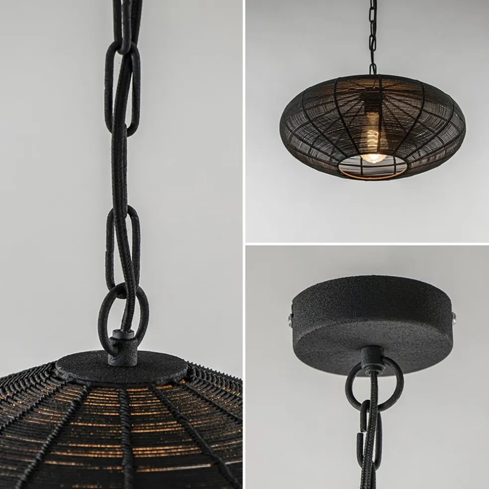 Kleine hanglamp Bahoto mat zwart L&L
