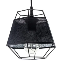 Kleine hanglamp draad zwart met stof