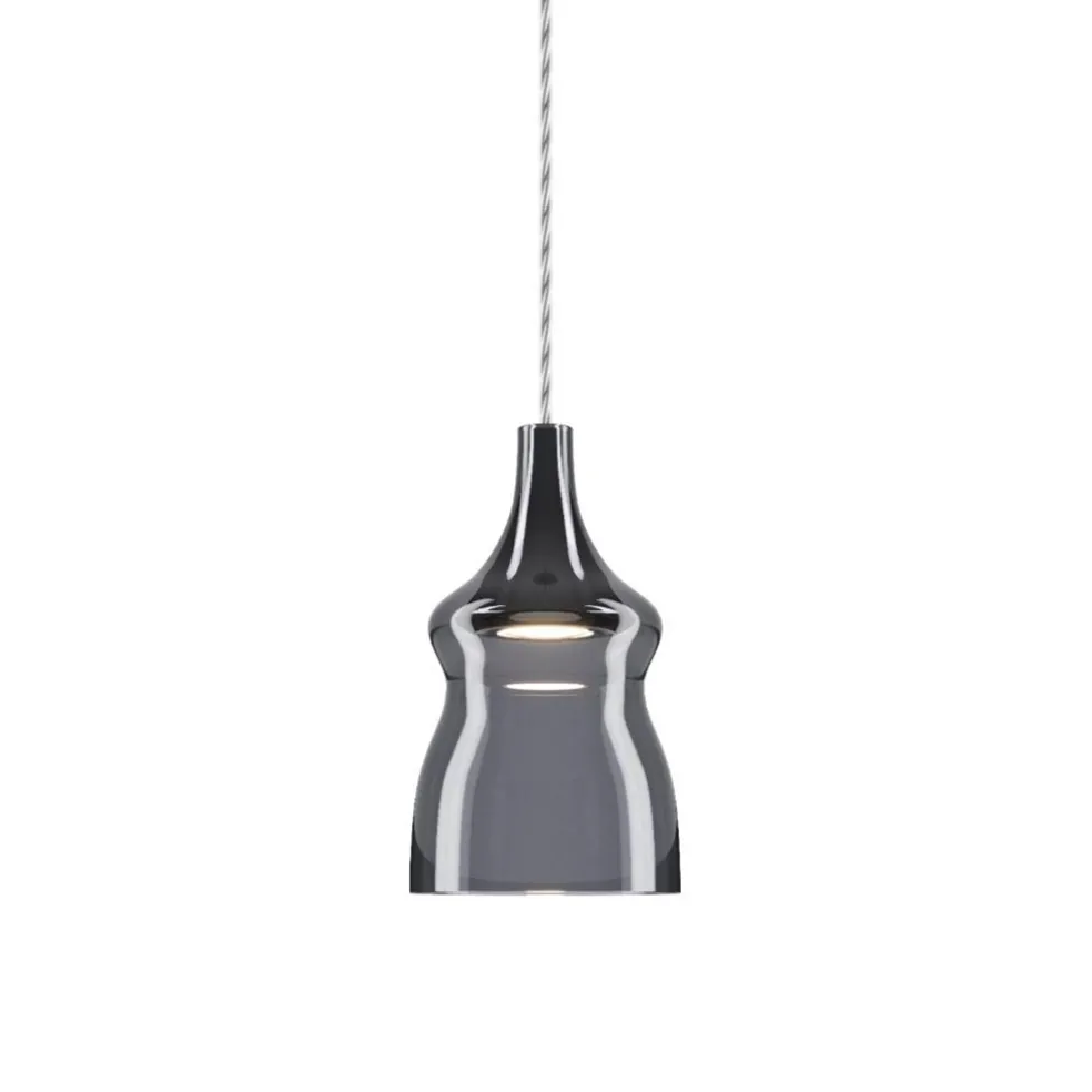 Kleine hanglamp Nostalgia smoke glas inclusief LED