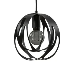 Kleine hanglamp rond mat zwart