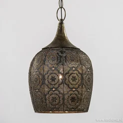 Kleine oosterse hanglamp Kadiri brons