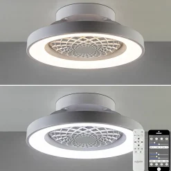 Kleine plafondventilator wit inclusief LED