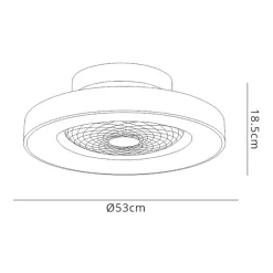 Kleine plafondventilator wit inclusief LED